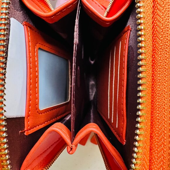 Small Crossbody Purse Cell Phone Bag Orange Purse Handbag Credit Card Slots - Picture 10 of 15